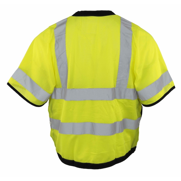 Safety Vest Class 3 W/ Radio Clips & ID Holder (Lime/X-Large)